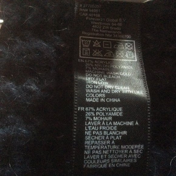 Forever 21 Blue Open Front Mohair Blend Classic Cardigan Medium - Picture 4 of 4